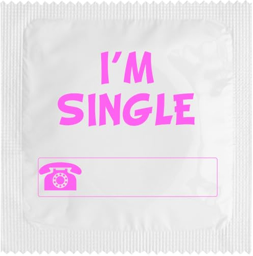 CALLVIN - preservatif humouristique avec 50+ choix possible - Imprimé en France - Latex résistant (universel, I'M SINGLE PINK)