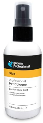 GROOM PROFESSIONAL Diva Dog Cologne Spray - Dog Perfume Smelly Dogs - Fresh Feminine Scent - Perfect for Between Washes - Long-Lasting Scent, 100ml