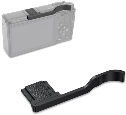JJC GRIV Kamera metall tummen upp-grepp handgrepp för GR IV digitalkamera, GR4 hot shoe tumstöd förbättrat grepp för enhandsfotografering | Tumstöd i aluminiumlegering förbättrat grepp för enhandsfotografering, med mikrofiberläder och silikondynor skyddar kontakter
