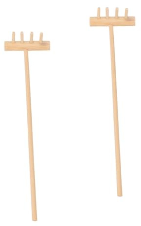 Veemoon 2 pièces Mini Râteaux Naturel pour Jardin Zen de Bureau Décoration de Sable Outil de pour Garçon Fille Kit Jardinage Garçon Fille