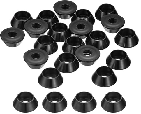 QUARKZMAN Arandelas Cónicas M5, 50 Pcs Arandelas Aluminio Anodizado Arandelas Cabeza Cónica, Arandela Cónica Parapcs Accesorios Mecánicos, Negro