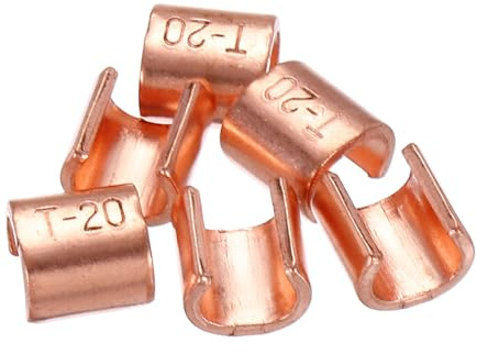 QUARKZMAN Connecteur Terminal À sertir En Cuivre En Forme De U 9/16 - 13/16(14-20mm) Embouts De Câble Pour Fil 6 7 8 Awg, Câble Solide Ou Toronné, Paquet De 6