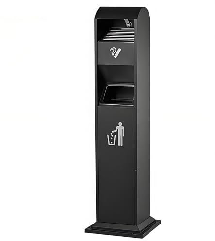 Enpvneer Posacenere da Pavimento, Portacenere Colonna da Esterno, Colonna di Fuliggine da Esterno, Portacenere Colonna for Cenere Verticale, per La Casa, All'aperto, Bar, Ufficio(Color:Nero)