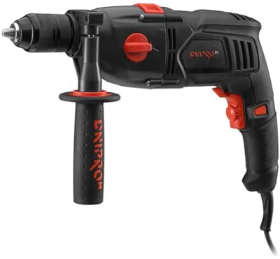 Dnipro-M Taladro Percutor 1050W (1500W Máx.), 63 Nm, 2 Velocidades 0–3000 rpm, Portabrocas Metálico 13 mm, Cable 4 m, para Metal, Madera y Hormigón. HD-132M