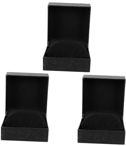 POPETPOP Set da 3 Scatole Porta Orologi Eleganti Design a Motivo Litchi, Realizzate in Carta Nera, Custodie Decorative e Funzionali per Esposizione e Conservazione Orologi