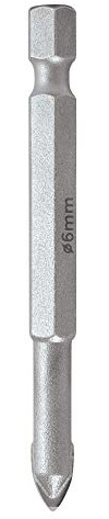 Trend TCT Glasbohrer, 6 mm, Schnellwechsel, für Glas, Porzellan, Fliesen | Bohrt Glas, Porzellan, Fliesen und Spiegel mit Hartmetallspitze, SNAP/GD/6MM