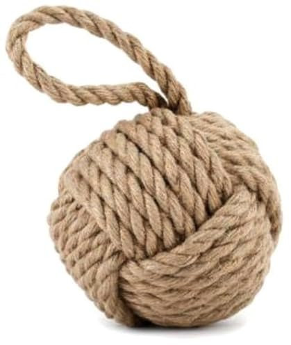 Nautical Rope Doorstop ~ Natural Brown Monkey's Fist Knot Door Stop
