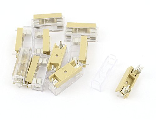 sourcing map 10Stk Kunststoff Gehäuse Sicherungshalterung Halter | Für 6x30 mm Sicherung Rohr, 6x30 mm