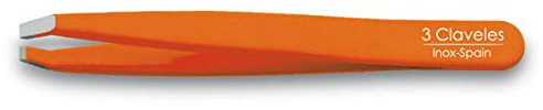 3 CLAVELES Pinza de Depilar Cangrejo de Color 9 cm, Naranja