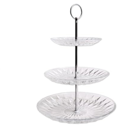 TradeShopTraesio - Alzata Centro TAVOLA 3 Ripiani Livelli in Vetro Diamante ALZATINA Vassoio Torte