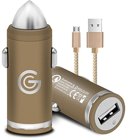 Gadget Giant – Quick Charge 3.0 Micro USB cargador de coche para OnePlus One, OnePlus X [Rapid rápido rápido cargador] [QC 3.0] [con Durable Cable de datos]