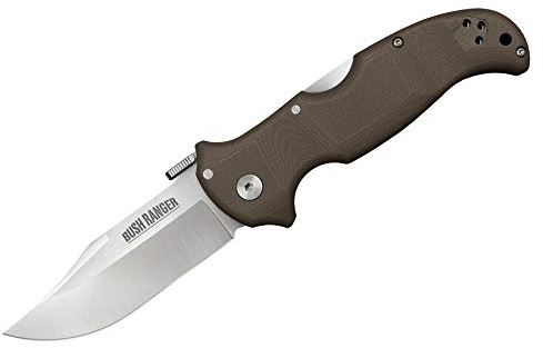 Cold Steel, Taschenmesser, Bush Ranger, Klinge: 8,9 cm, Clip Point, G10, Klappmesser, SV35VN, Daumenpin, Taschenclip, Satin finish