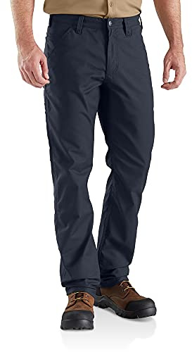 Carhartt herr Byxor Rugged Professional Series Rugged Flex Relaxed Fit Canvas arbetsbyxor, marinblå, 32W / 34L