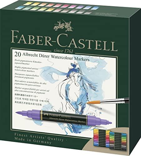 Faber-Castell 160320 - Marqueur d'Aquarelle Albrecht Dürer, Boîtes de 20 Coloré