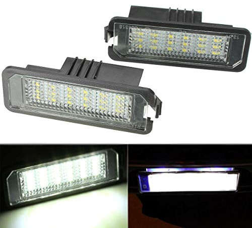 GSRECY 2 STÜCKE 18-SMD Anzahl Kennzeichenbeleuchtung Passt Für GOLF GTI MK4 MK5 MK6 Phaeton Passat Polo CC Etc