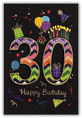 bsb 30. Geburtstagskarte Frau & Mann - Karte Geburtstag in 11,5 x 17,0 cm - Glückwunschkarte Geburtstag mit Party-Motiv - 30. Geburtstag-Karte mit Umschlag - Geburtstagskarten