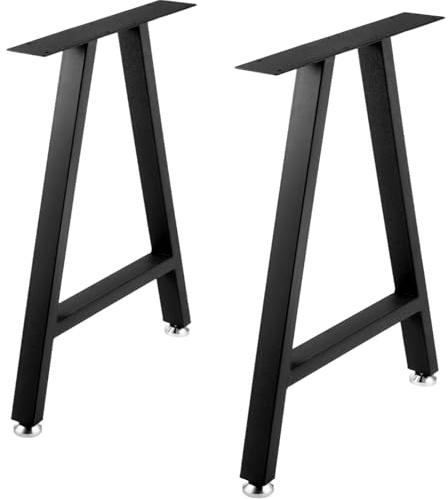 VEVOR Pieds de Table Métal 2PCS Kit Pieds Meuble Acier Industriel 71,1x45 cm Forme A Charge Capacité 363 kg avec 4 Protecteurs Sol pour Table à Manger Table Basse Bureau de Travail Intérieur Extérieur