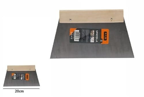 OISE ART STORE Trade Shop - Spatola Trapezoidale per Stucco in Acciaio Manico in Legno 20cm Pittore 53268a