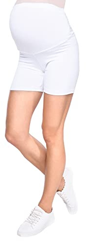 MijaCulture bekväma korta mammaleggings för gravida shorts leggings M012, Vit, M