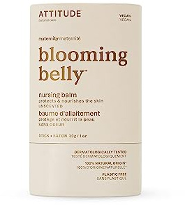 ATTITUDE Plastic-Free Nursing Balm Bar, Safe for Nursing, Plant and Mineral-Based Ingredients, Vegan and Cruelty-free Maternity Products, Unscented, 1 Ounce
