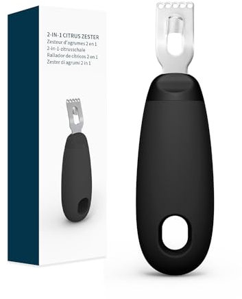 KITCHENDAO Citrus Lemon Peeler Zester Tool to Save Effort, Ultra Sharp Lemon Rind Twist Peeler Tool Bar Bartender Lime Lemon Stripper for Cocktails Kitchen, Black