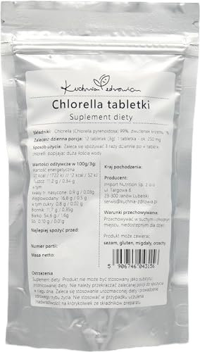 Chlorella Naturelle En Comprimés 250 g – Source De Protéines Et Nutriments Végétaux – Idéale Pour Une Alimentation Équilibrée – Kuchnia Zdrowia