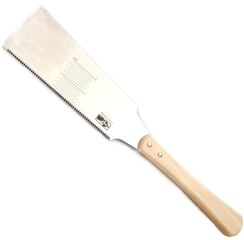 MEGURISM Samurai Ryoba Japanese Pull Saw - 7.5 Inch (19cm) Double Edge Flush Cut Saw for Woodworking