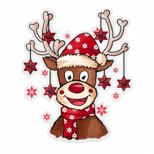 Bianriche Weihnachts-Flicken zum Aufbügeln, Elch-Wärmeübertragungsaufkleber, DIY-Applikationen, Flicken für T-Shirt, Jeans, Taschenzubehör-S