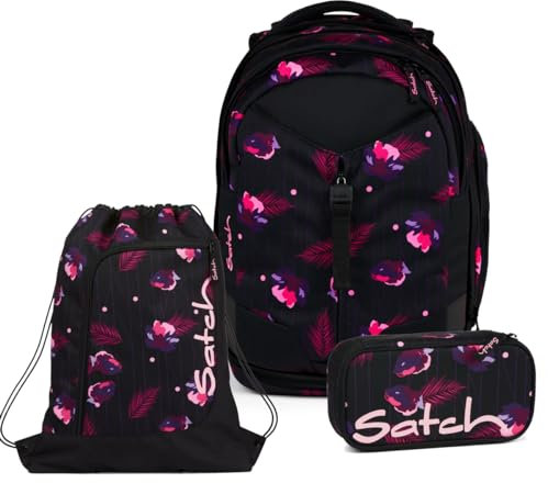 Satch Match Schulrucksack Set 3tlg. inkl. Schlamperbox und Sportbeutel (Mystic Nights)