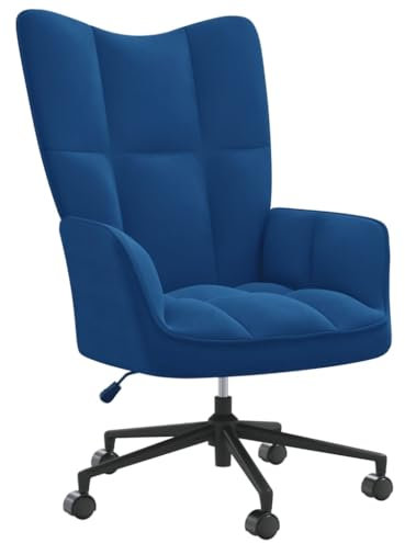 THOYTOUI Relaxsessel, TV Sessel Clubsessel ArmlehnStuhl Ohrensessel Geeignet für Speisesaal Wohnzimmer Balkon Stube Blau Samt