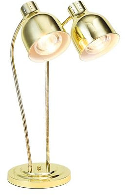WTTTTW Lampada riscaldante per Alimenti Lampada scaldavivande, Lampada riscaldante da Tavolo Commerciale da 500 W, Luce riscaldante Regolabile a 2 Teste,d'oro