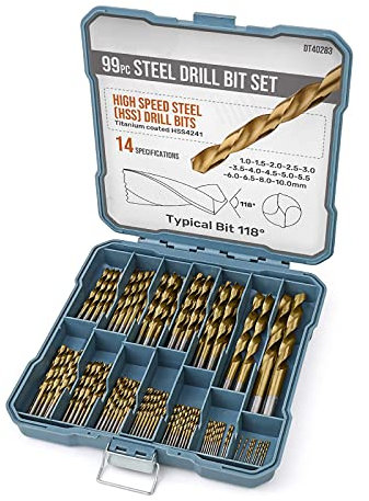 YOGOTEU 99/130 Piezas HSS Madera Albañilería Broca Set HSS Metal Drill Bit para la decoración del hogar Taladro de Metal Brocas para Metal Métrico