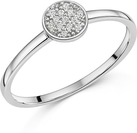 MATERIA by Matthias Wagner Damen Ring Silber 925 mit Zirkonia Steinen in weiß rhodiniert