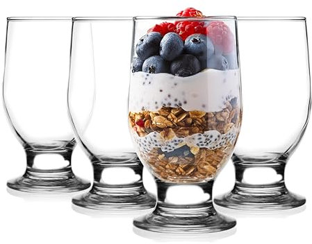 Glasmark KROSNO, 270 ml, set di 4, bicchieri, bicchiere con stelo, bicchieri da long drink, bicchieri da acqua, bicchieri da succo, lavabili in lavastoviglie, perfetti per la casa, ristoranti e feste