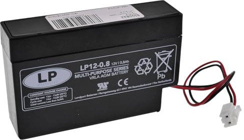 LANDPORT Batterie NSA LP12-0.8 96x25x62mm 0,8Ah kompatibel für Sicherheitssysteme, Rolladenantriebe, Dachrollo Antrieb, Heim & Haus