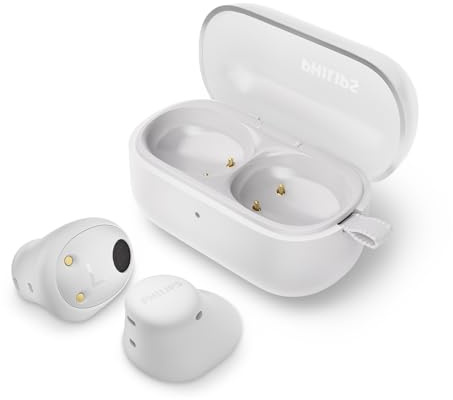 Philips TAT2149WT Cuffie auricolari Bluetooth True Wireless - Auricolari piccoli, Valore importante, Audio naturale con bassi dinamici, Chiamate chiare y Alloggiamento per ricarica tascabile - Bianco