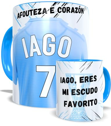 Taza Personalizada Celta Fútbol Nombre Número Y Dedicatoria Equipaciones 24/25 Cerámica, Regalo Original Para Aficionados De Equipo Apta Microondas Té Café