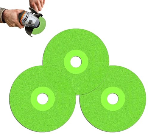 Kouamor Rock Slab Grinding Disc, Glass Cutting Disc, 36 Grit Silicon Carbide, High Hardness Material, 100mm Arbor Hole, 1.5mm Thick, 3 Pcs, For Angle Grinder
