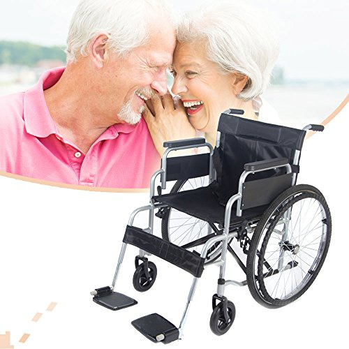 Panana All AID Footrest Self Propelled Folding Transit Comfort Wheelchair (Silver)