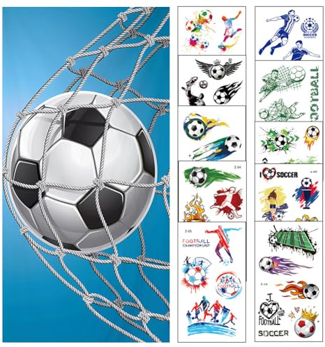 SYTTNUM Toallas de Playa de Dibujos Animados, 10 Hojas Fútbol Tatuajes Temporales Niños, Toalla De Playa Futbol, Toallas Gimnasio, para Deporte Viajes Yoga Camping Playa, Gimnasio
