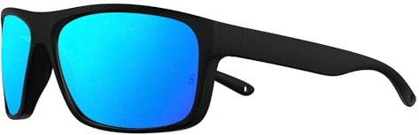 WISTON Z87 Z8247 Lunettes de soleil de sport de sécurité pour homme, protection UV400, résistantes aux chocs, monture intégrale TR90, rectangulaires, noir mat/bleu, xl
