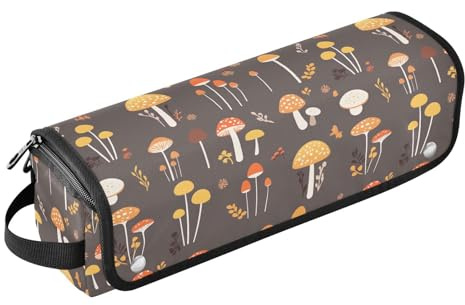 Blooming Mushrooms Hair Tools Travel Bag with Heat Resistant Mat Waterproof Curling Iron Travel Case for Flat Irons, Straighteners, Curling Irons Hair Accessories Organizer