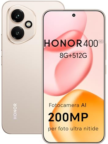 HONOR 400 Smartphone 5G, Dual SIM, NFC,512GB/8GB RAM, Simlockfrei Android-Handy (200MP AI-Kamer, 6,55 Zoll AMOLED Eye Comfort Display 5000nits,5300 mAh,Snapdragon 7 Gen 3 Smartphone), Desert Gold