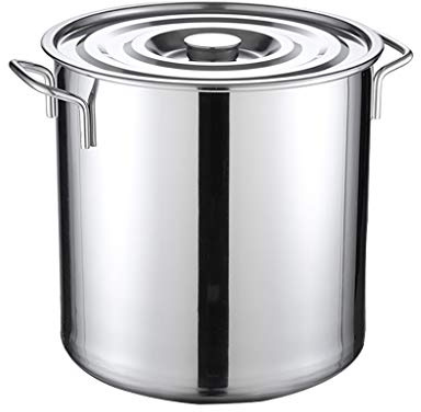 Genérico Olla Grande de Acero Inoxidable de 10 l con Tapa: Segura, Duradera y con Acabado de Espejo. Ideal para sopas, guisos y caldos. Tamaño de 25 cm Chefs caseros.
