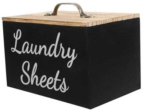 UKCOCO Caja de Almacenamiento de Madera Capacidad Grande Organizador Elegante y Simple para Lavandería Tapa para Toallitas Secadoras para Cuarto de Lavado