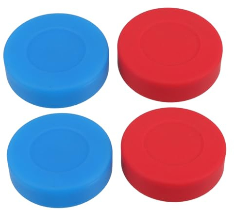 TOYANDONA 4 Stück Teiliges Matte PVC Eishockey Pucks Robust Langlebig Geräuscharm für Training und Spiel in Blau und Rot
