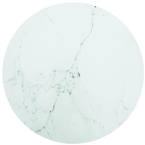 ACAGALA Glasplatte, Ø 60 cm, Tischplatte aus gehärtetem Glas Rund, Runde Glasscheibe für Tisch Kamin, Couchtischplatte,Gartentischplatte Gehärtetes, Weiß