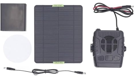 SAYEYBU Solar-GewäChshausheizung, 20W-Solar Heizung FüR GewäChshäUser, Tragbare HeizgeräTe, Heizung FüR TrockenräUme Und TierhäUser,Schwarz