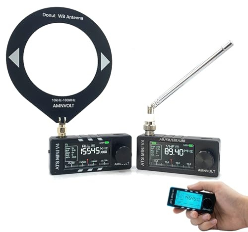 ATS Mini V4 SI4732 - Radio portable - Récepteur radio bande complète 0,5 à 108 MHz - Avec amplificateur de casque et circuit Hi-Z - Radio DSP - Pour AM, FM, LSB, transmission USB, pour les voyages et