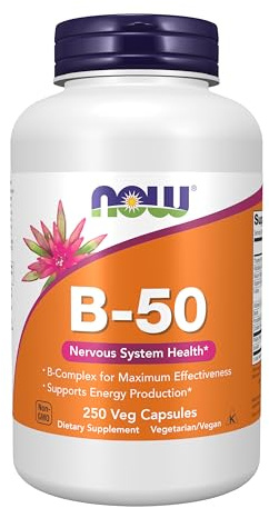 NOW Supplements, Vitamin B-50, Energy Production*, Nervous System Health*, 250 Veg Capsules